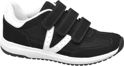 Black And White Sneakers With Velcro, Kids Boy, , large image number 2