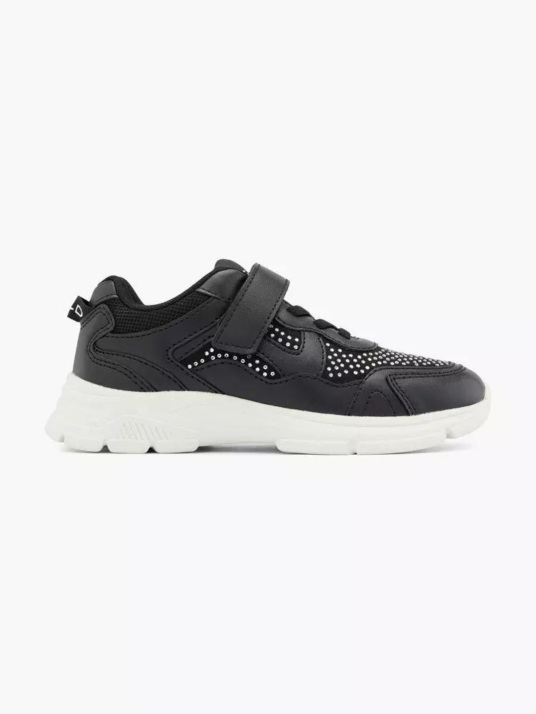 Black Chunky Gem Trainers, Kids Unisex, , large image number 0