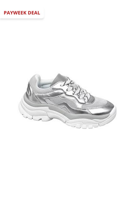 VNCE - Silver Chunky Sneakers, Kids Girl