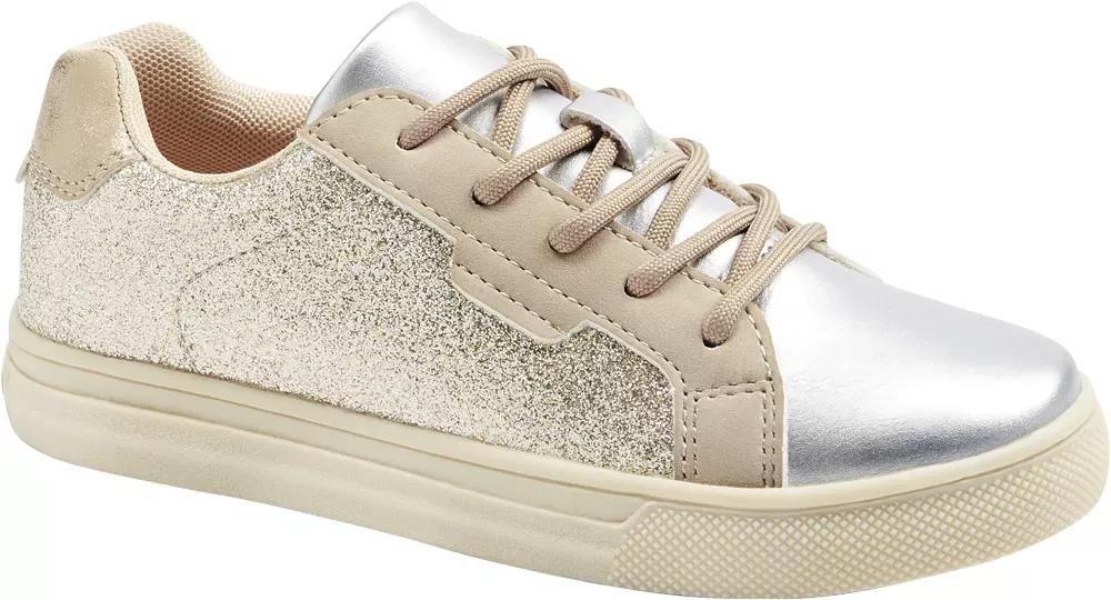 Beige Glitter Sneakers, , large image number 1