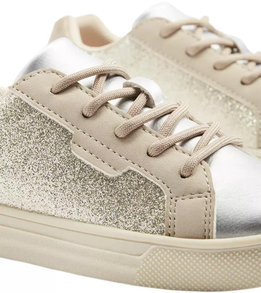 Beige Glitter Sneakers, , large image number 6