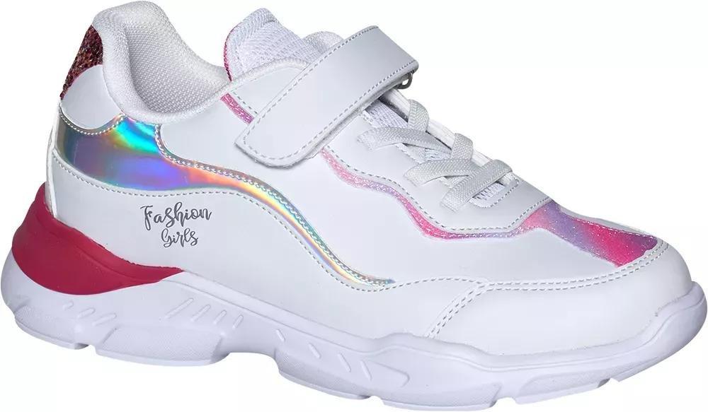 White Textile Shoes, Kids Girls, , large image number 0