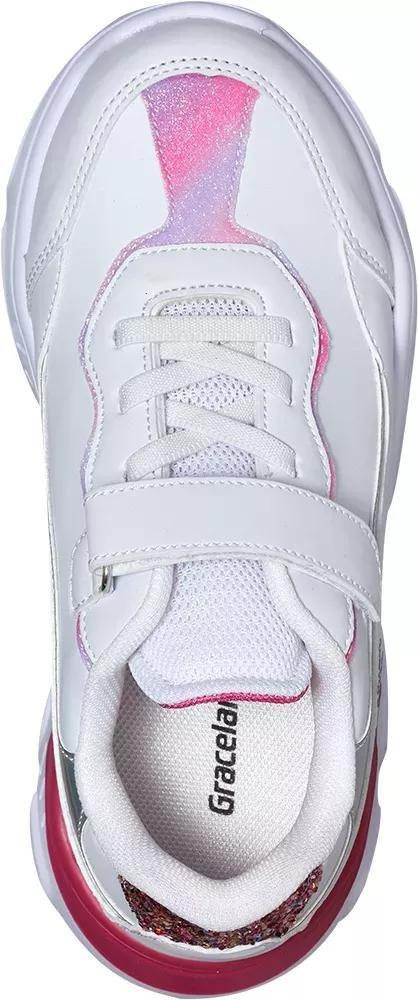 White Textile Shoes, Kids Girls, , large image number 1