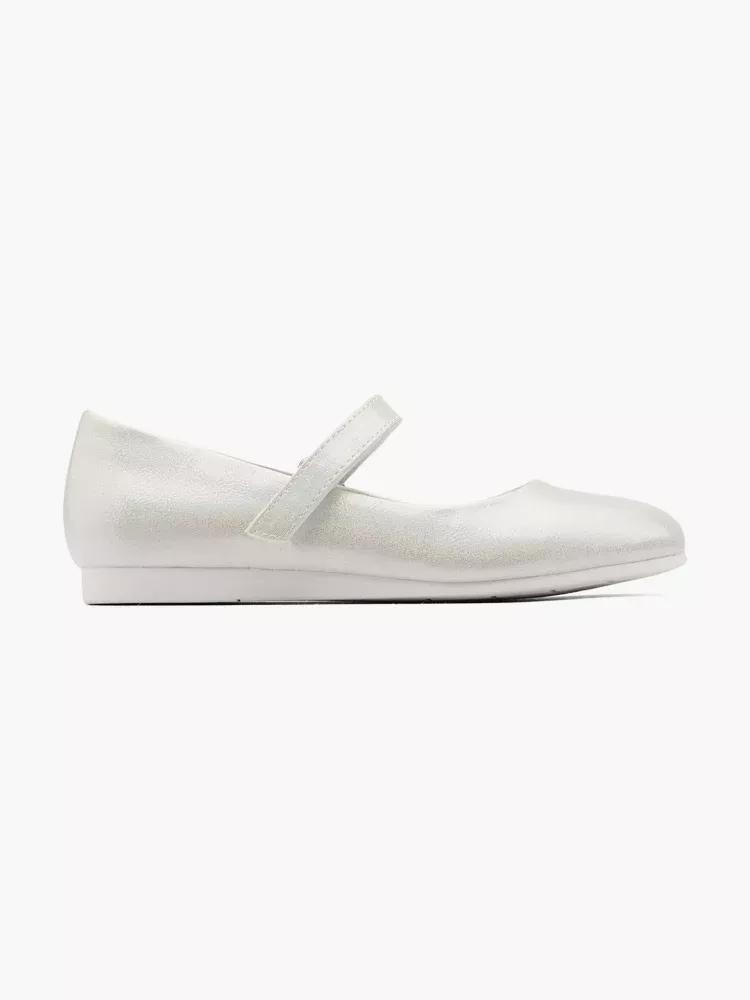 White Slip-On Ballerinas, Kids Girls, , large image number 0
