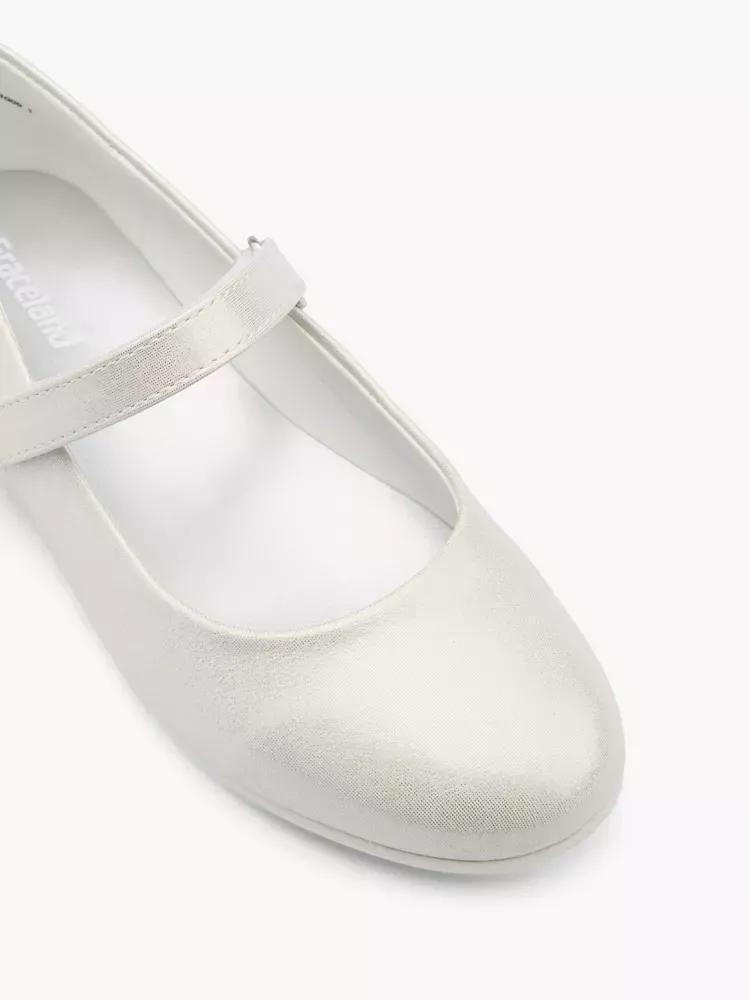 White Slip-On Ballerinas, Kids Girls, , large image number 1