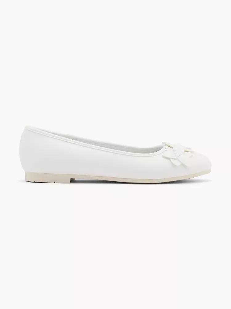 White Bow Detail Ballerinas, Kids Girls, , large image number 0
