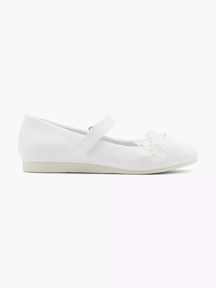 White Strap Detail Ballerinas, Kids Girls, , large image number 0