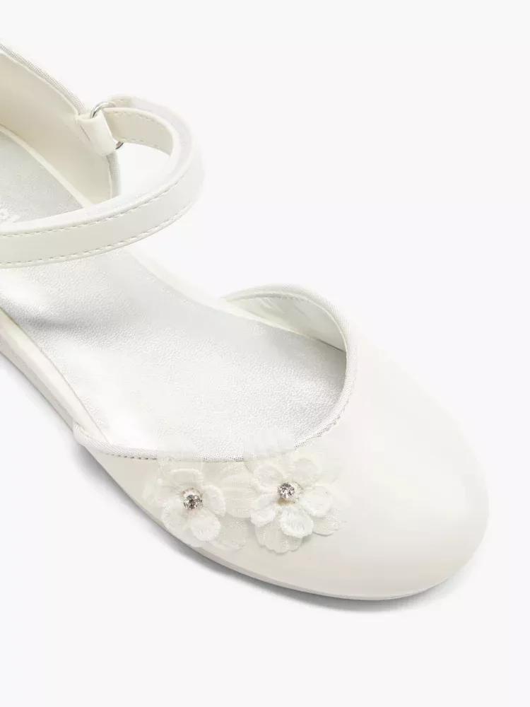White Strap Detail Sandals, Kids Girls, , large image number 1