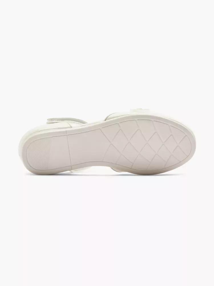 White Strap Detail Sandals, Kids Girls, , large image number 3