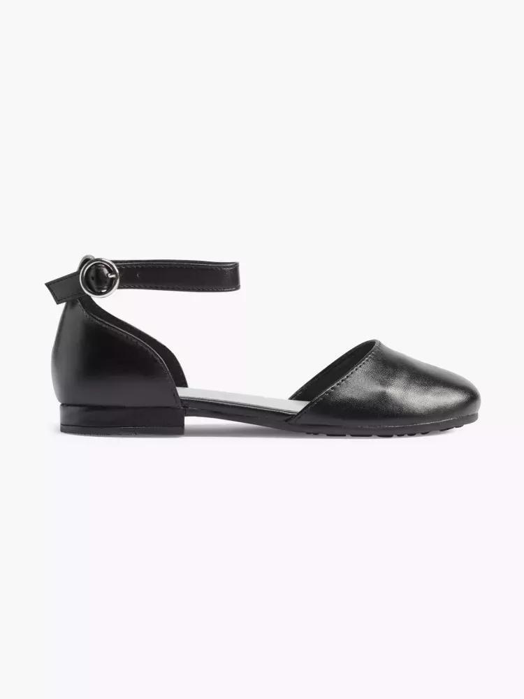 Black Open Ballerina, Kids Girls, , large image number 0