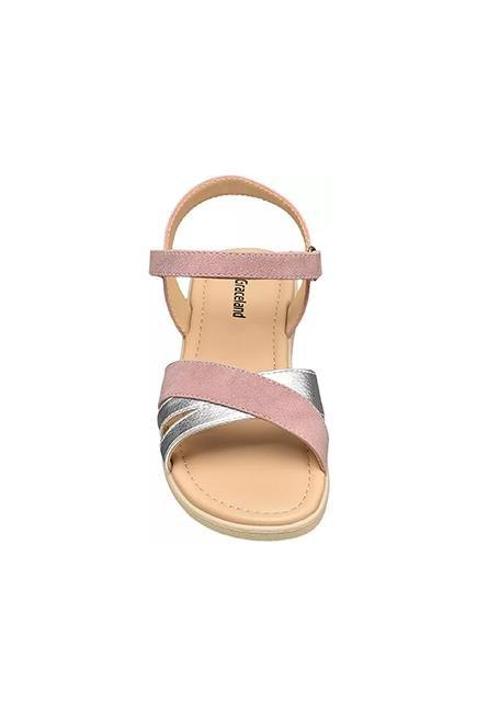 Pink Velcro Strap Sandals, Kids Girls, , large image number 2
