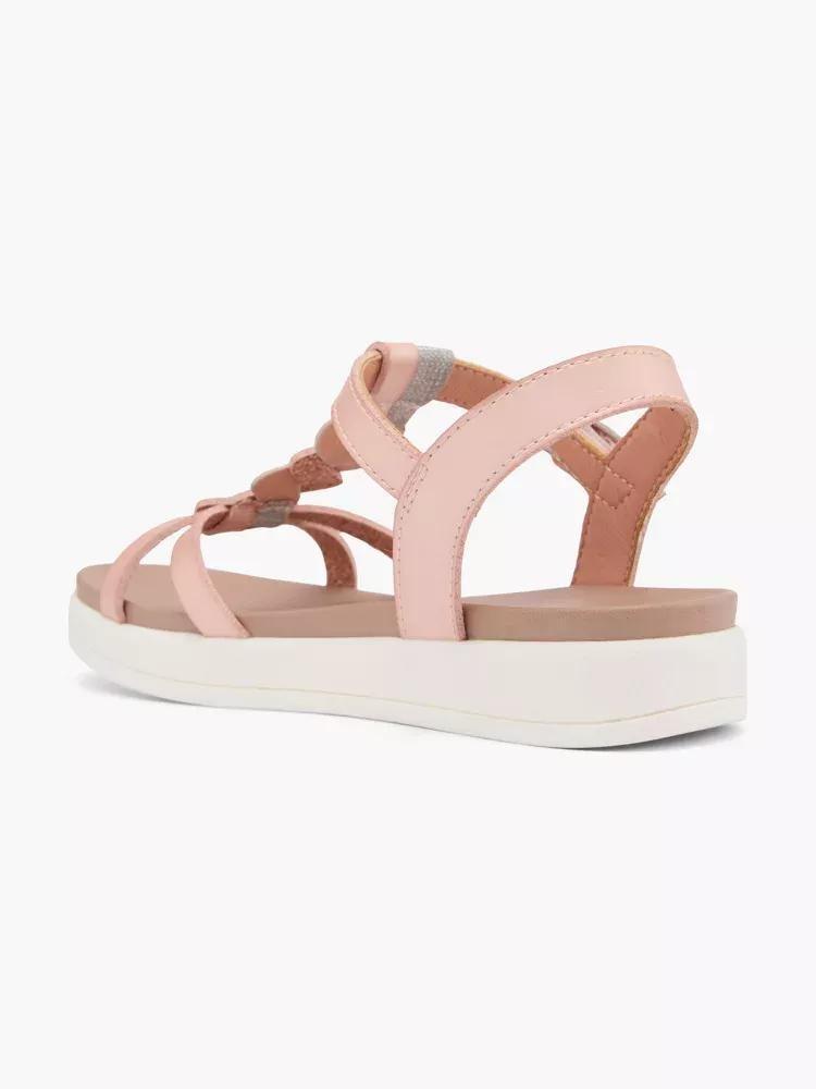 Pink Strap Detail Sandals, Kids Girls, , large image number 2