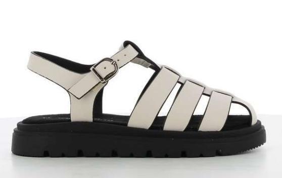 Cream Platform Fisherman Sandals, , medium