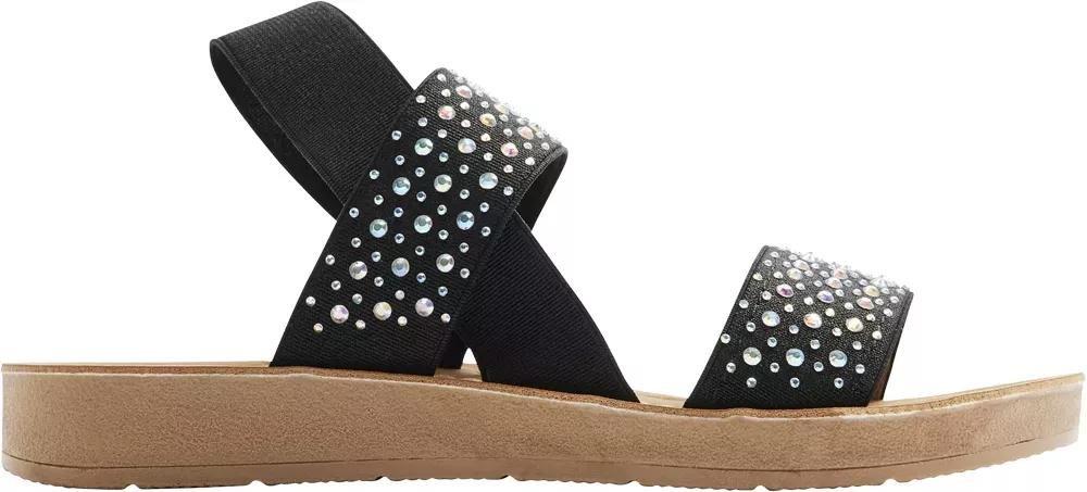 Black Gem Detail Sandals, Kids Girls, , large image number 2