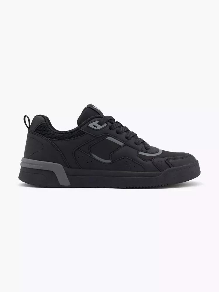 Black Laced Sneakers, Kids Boys, , large image number 0