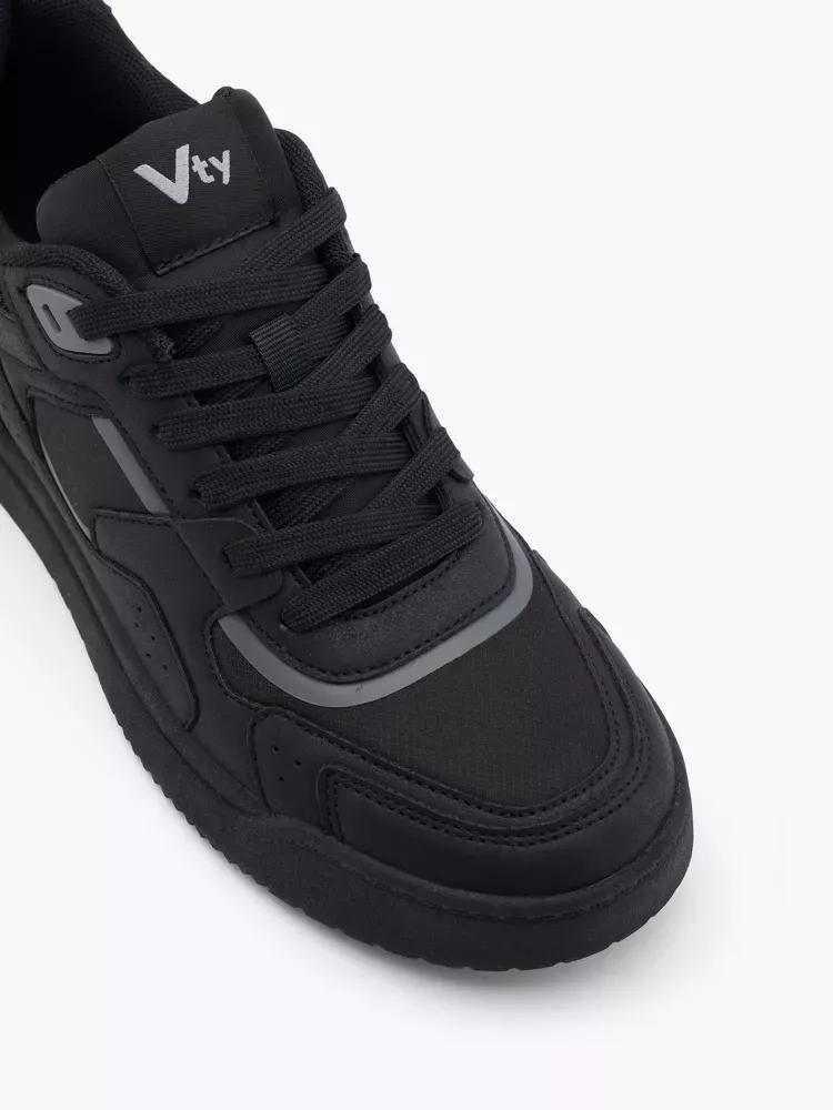 Black Laced Sneakers, Kids Boys, , large image number 1