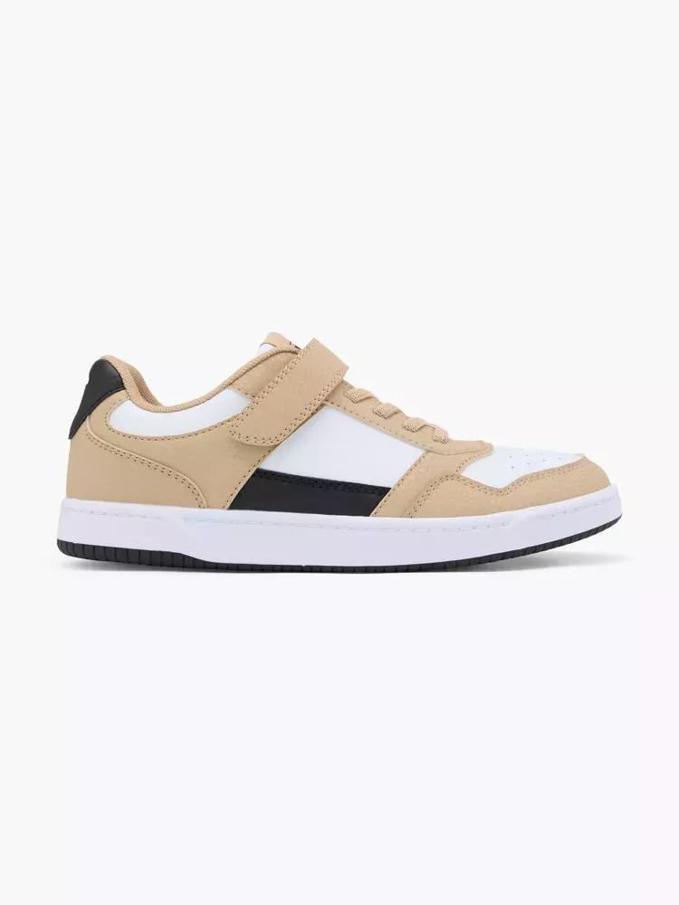 Beige Strap Detail Sneakers, Kids Boys, , large image number 0