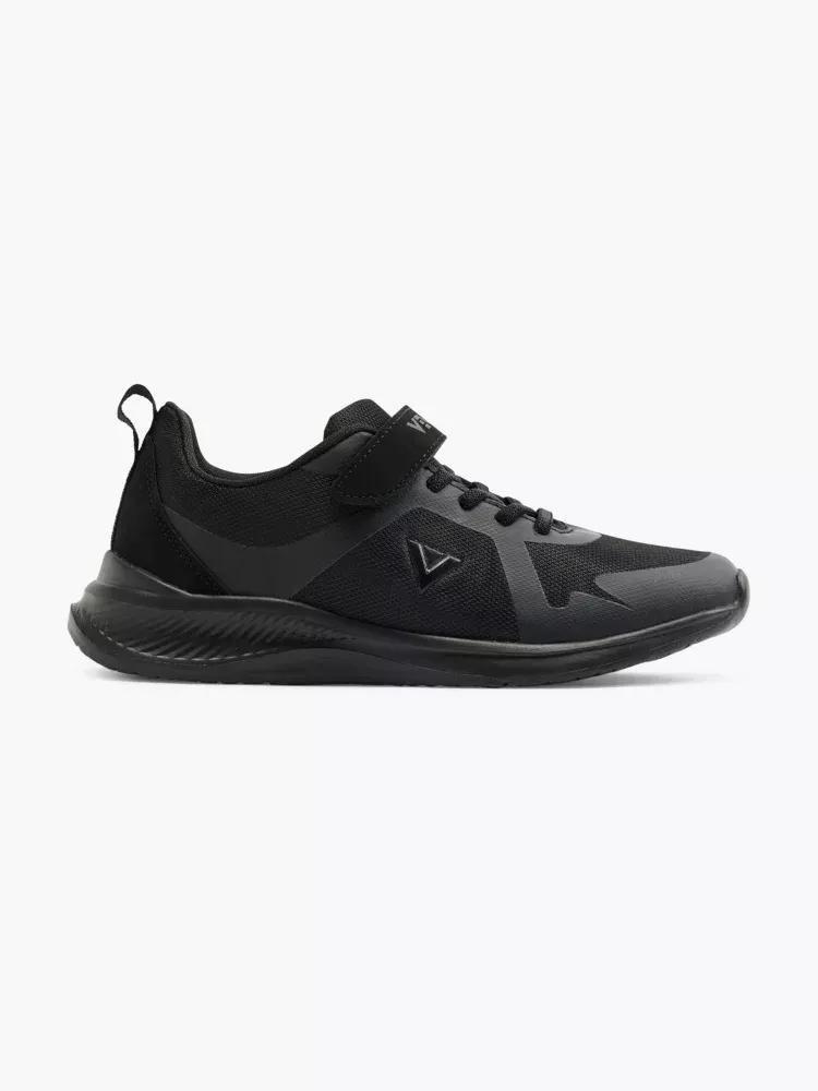 Black Lace-Up Sneakers, Kids Unisex, , large image number 0