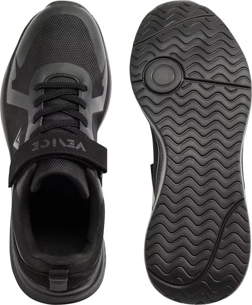 Black Lace-Up Sneakers, Kids Unisex, , large image number 4