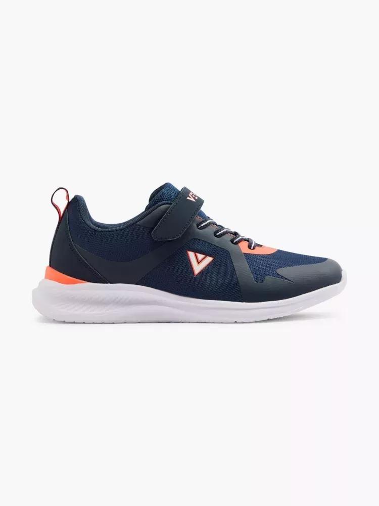 Navy Velcro Closure Sneakers, Kids Boys, , large image number 0