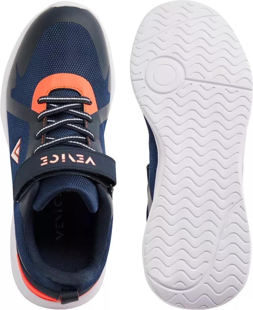 Navy Velcro Closure Sneakers, Kids Boys, , large image number 4
