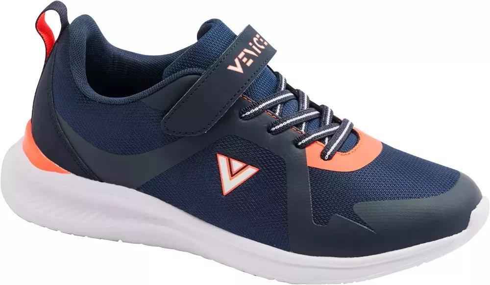 Navy Velcro Closure Sneakers, Kids Boys, , large image number 7