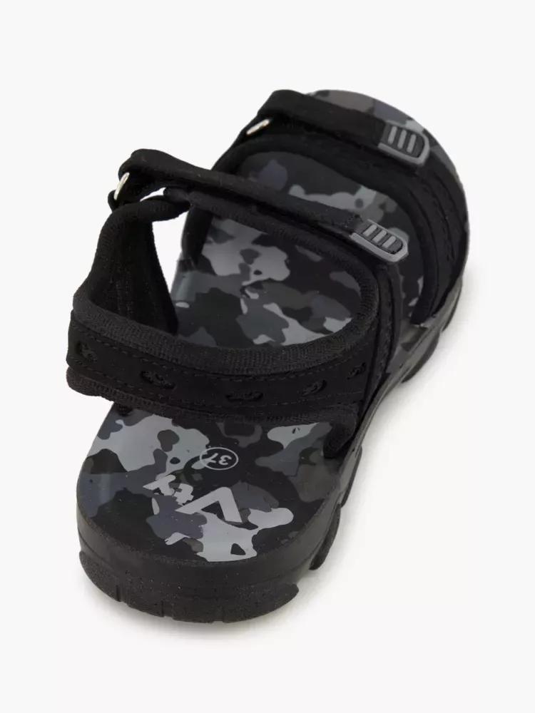 Black Strap Detail Sandals, Kids Girls, , large image number 2