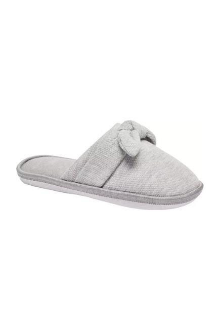 Grey Bow Indoor Slippers, , large image number 1