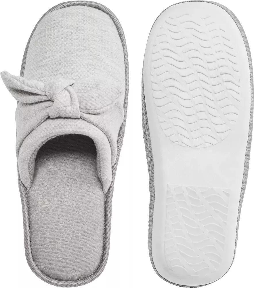 Grey Bow Indoor Slippers, , large image number 4
