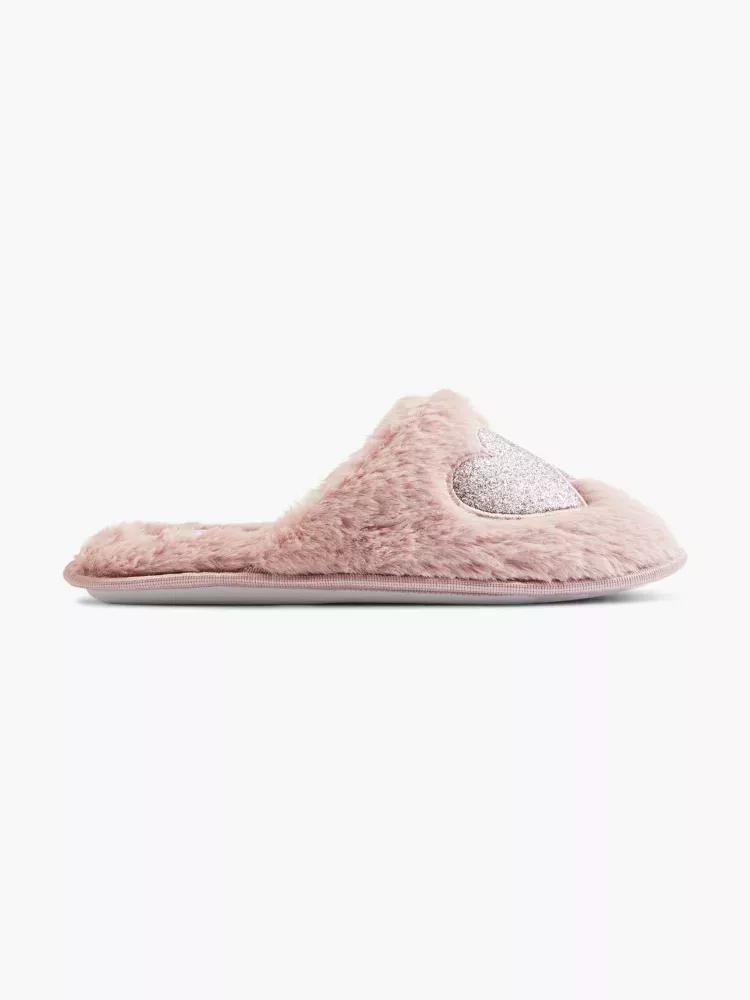 Pink Heart Details Home Slippers, , large image number 0