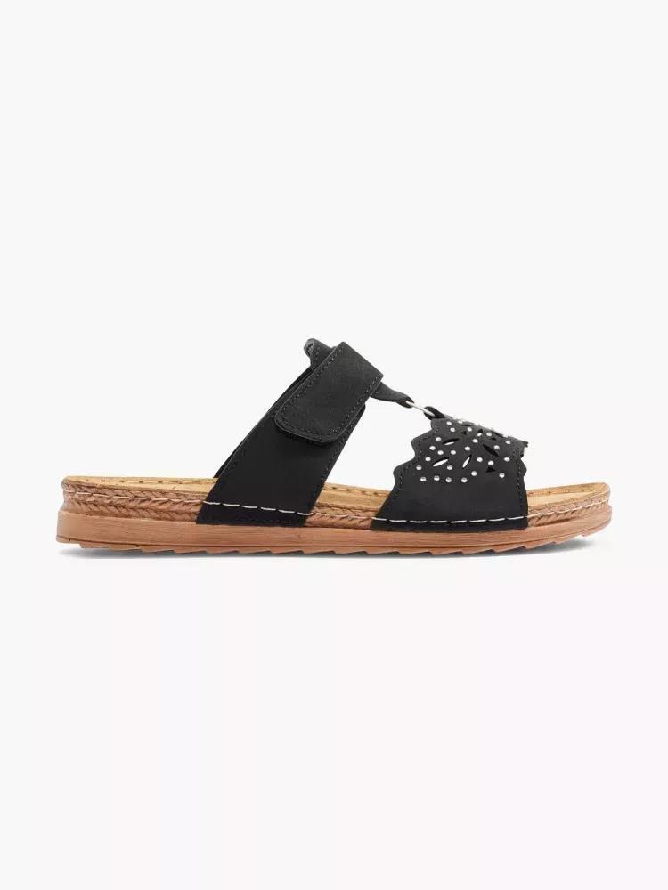 Black Leather Mules, , large image number 0