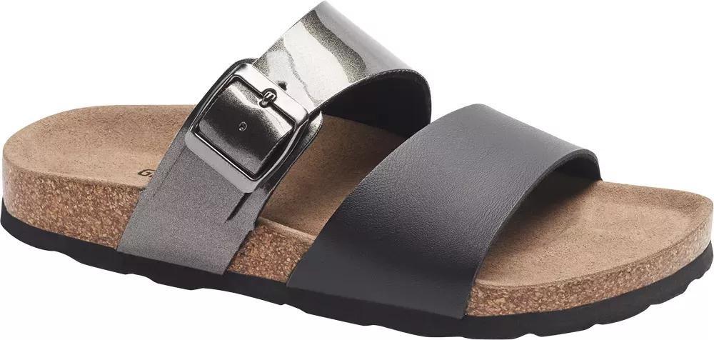 Black Double-Strap Mules, , large image number 1