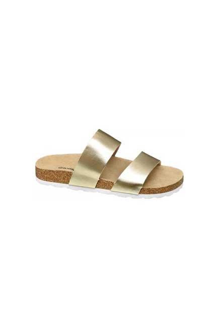 Gold Strapped Mules, Women, , large image number 0