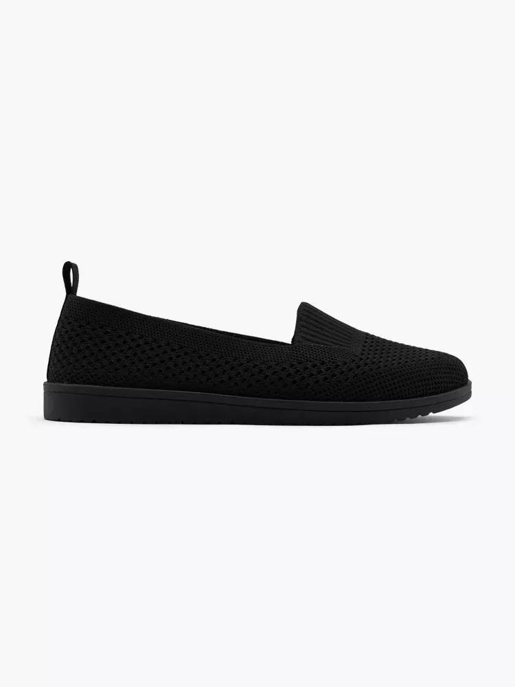 Black Embroidered Slip-On Shoes, , medium