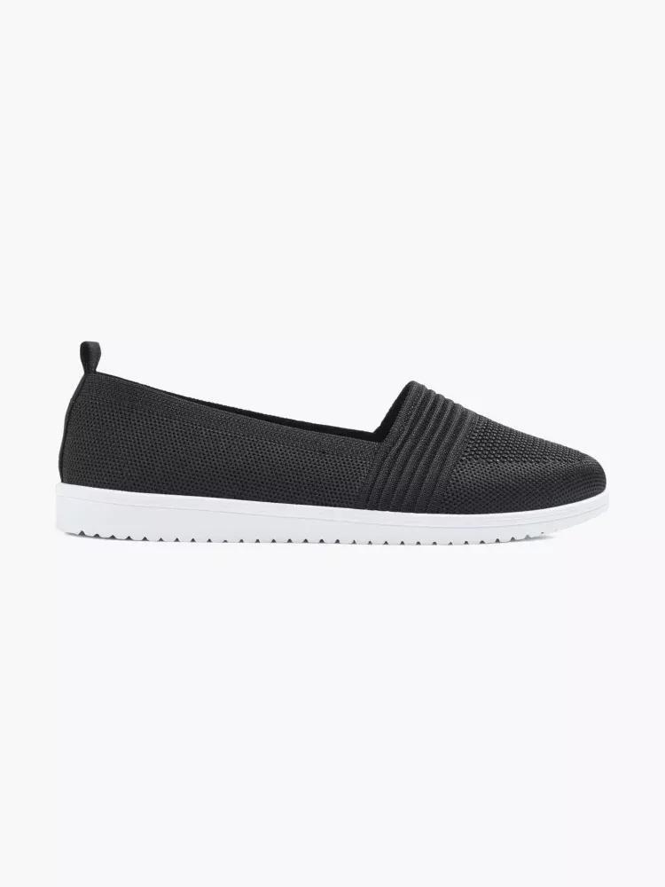 Black Slip-On Casual Shoes, , large image number 0