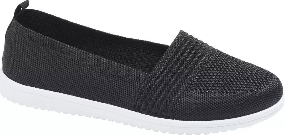 Black Slip-On Casual Shoes, , large image number 1