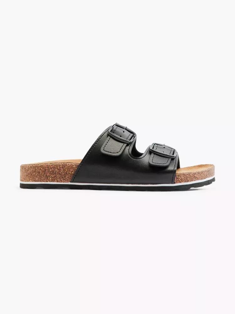 Black Buckled Mules, Kids Boys, , large image number 0