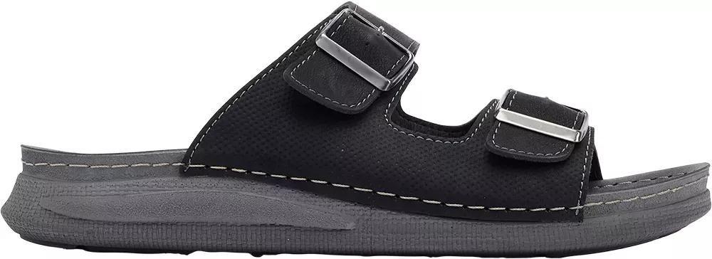 Black Solid Adjustable Slippers, , large image number 2