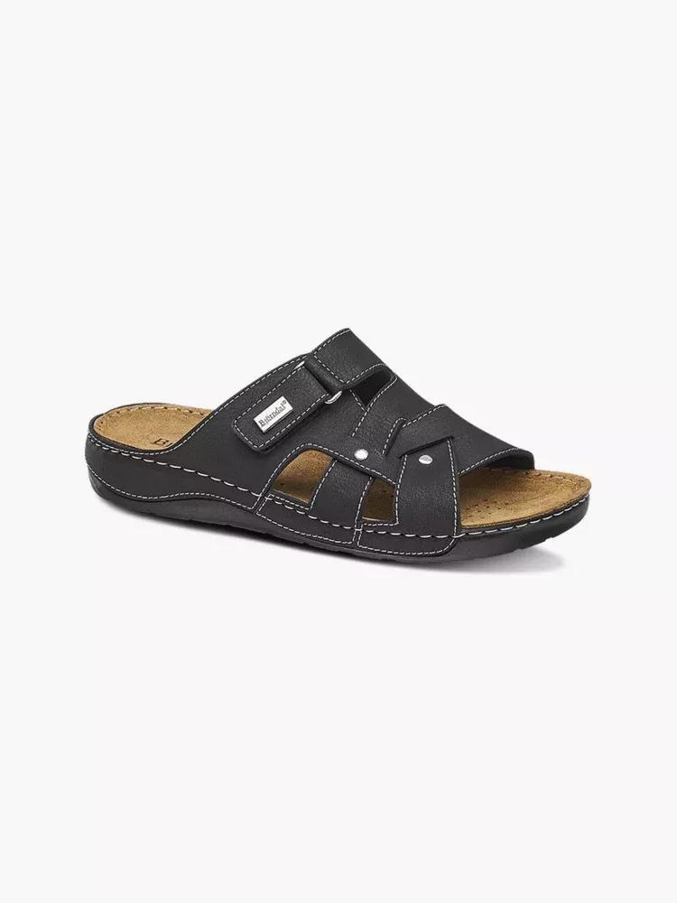 Black Leather Cross Over Mules, , large image number 0