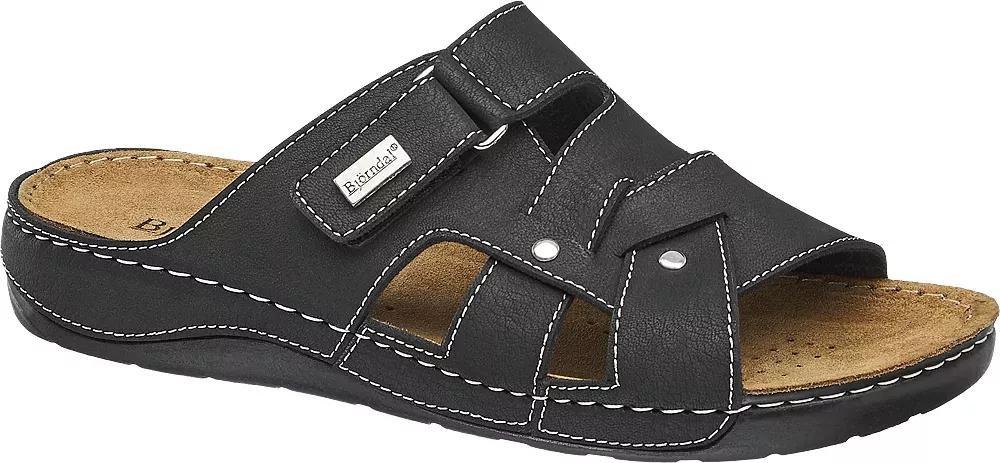 Black Leather Cross Over Mules, , large image number 1