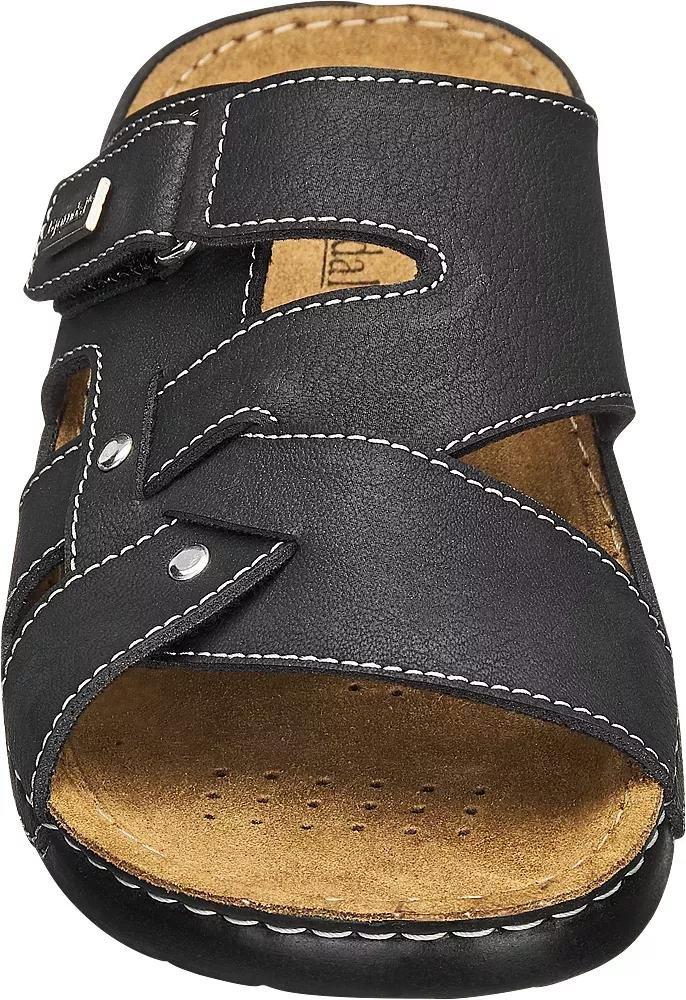 Black Leather Cross Over Mules, , large image number 3