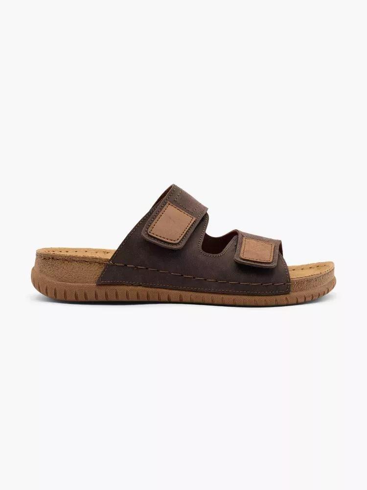 Brown Strappy Slippers, , large image number 0