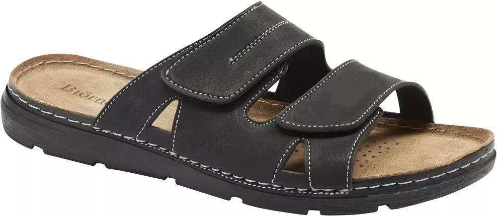 Black Leather Open Toe Mules, , large image number 1