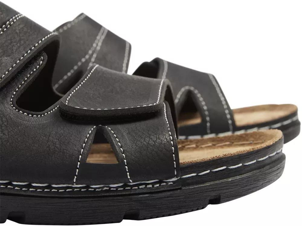 Black Leather Open Toe Mules, , large image number 6