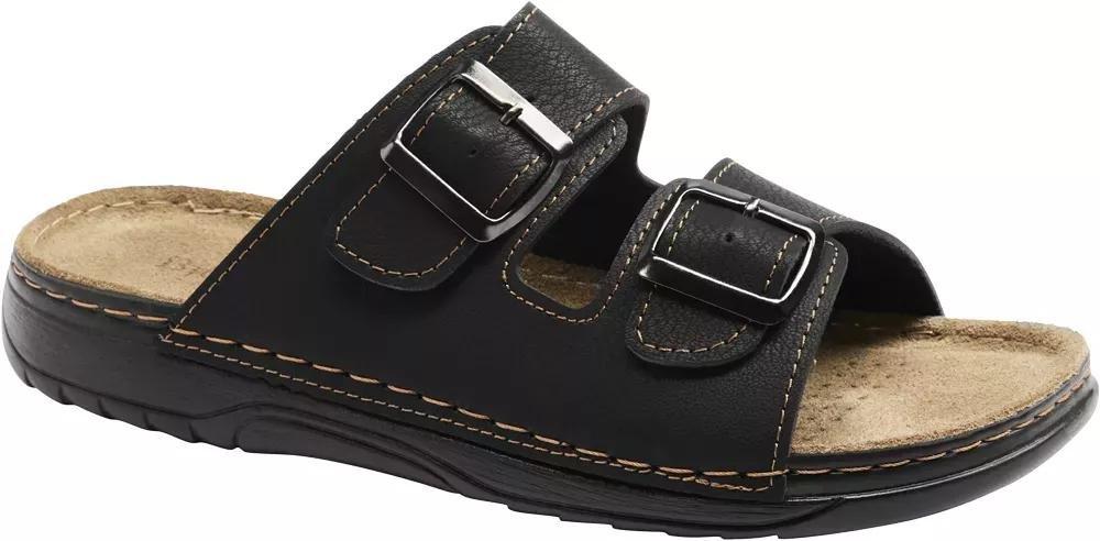 Bj�rndal - Black Leather Mules With Belts Details