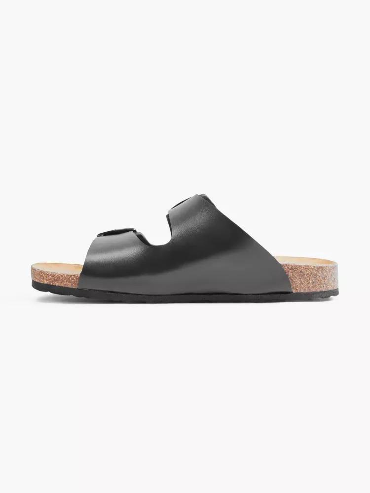 Black Buckle Detail Mules, , large image number 1