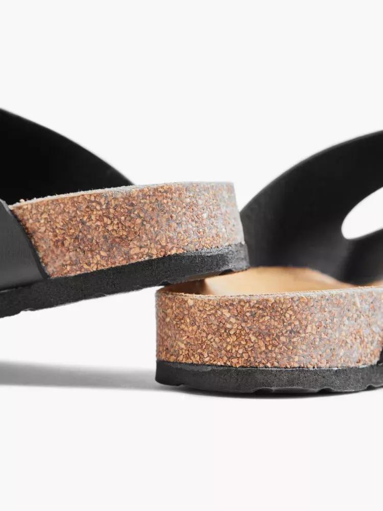 Black Buckle Detail Mules, , large image number 3