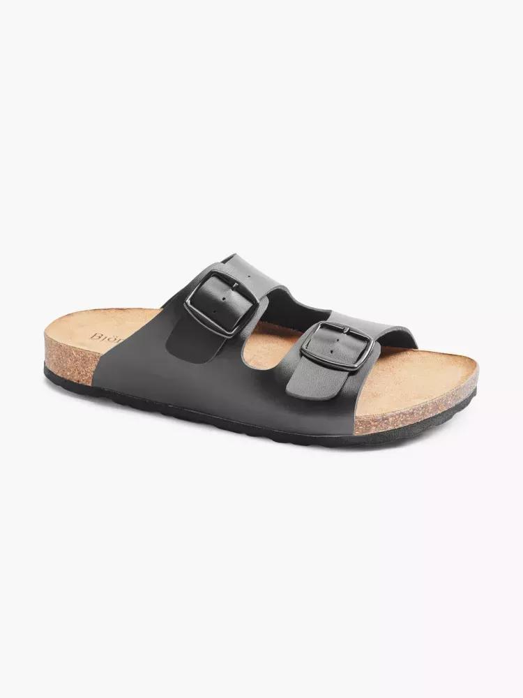 Black Buckle Detail Mules, , large image number 5