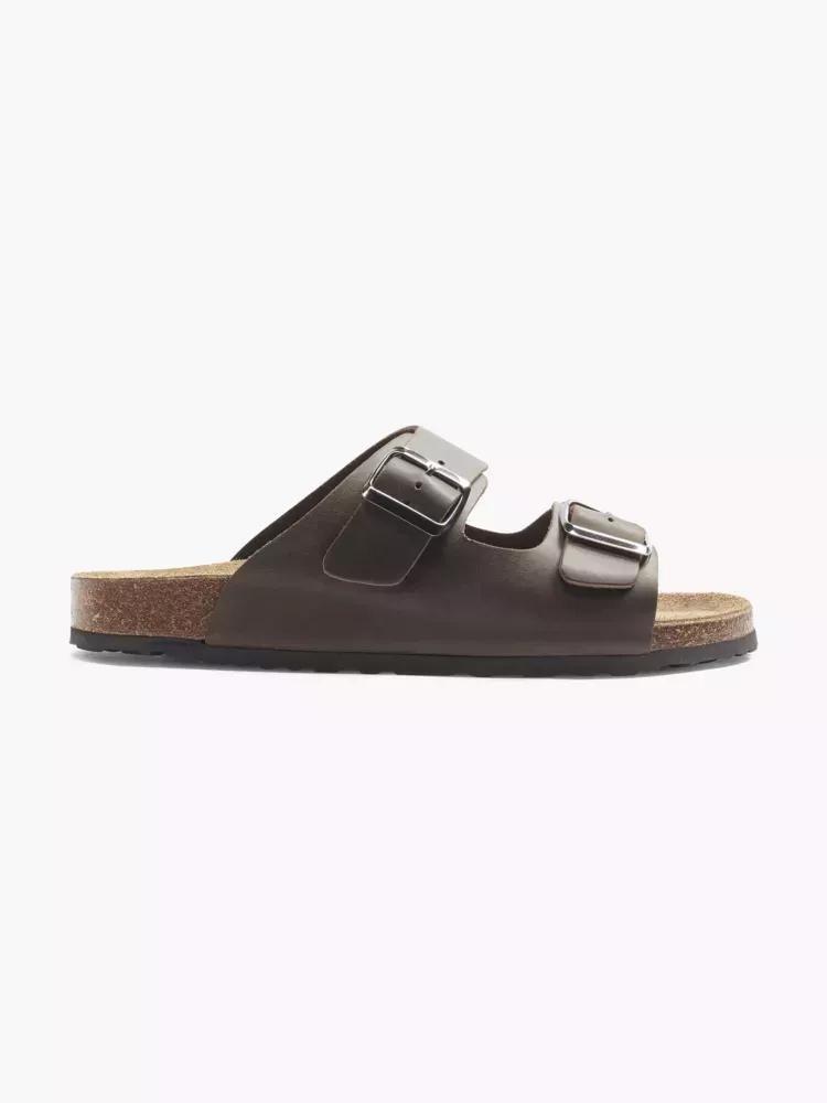 Brown Leather Mules With Belts Details, , large image number 0