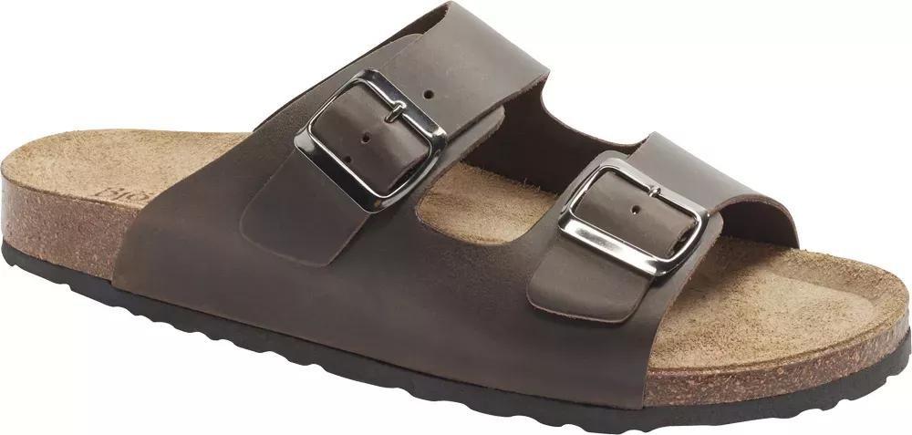 Brown Leather Mules With Belts Details, , large image number 1